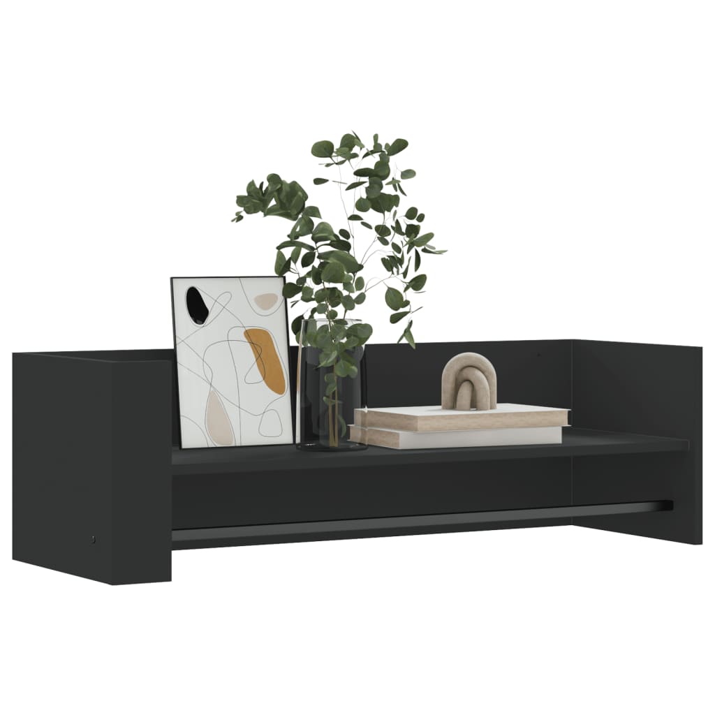Étagère murale noir 100x35x30,5 cm bois d'ingénierie