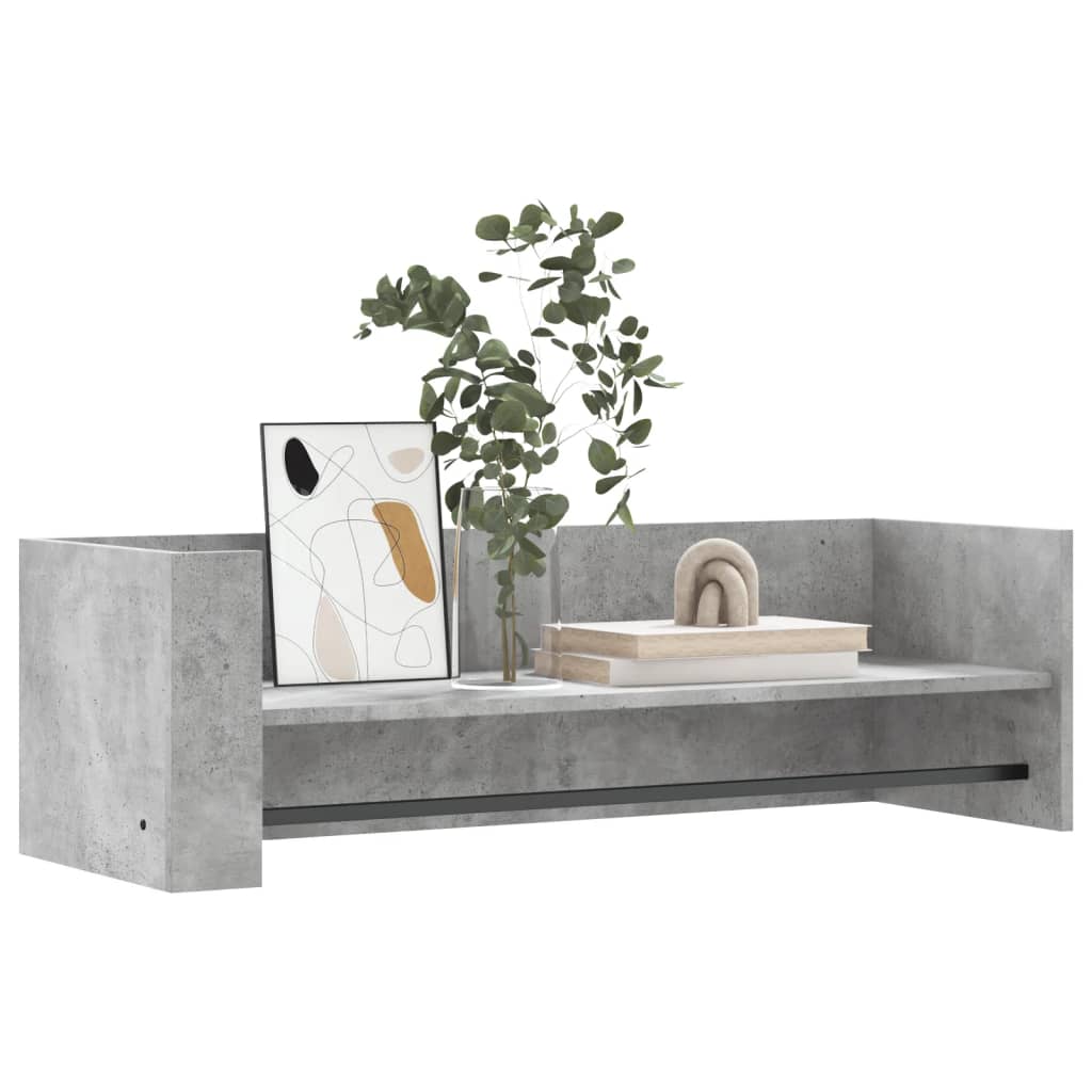 Étagère murale gris béton 100x35x30,5 cm bois d'ingénierie