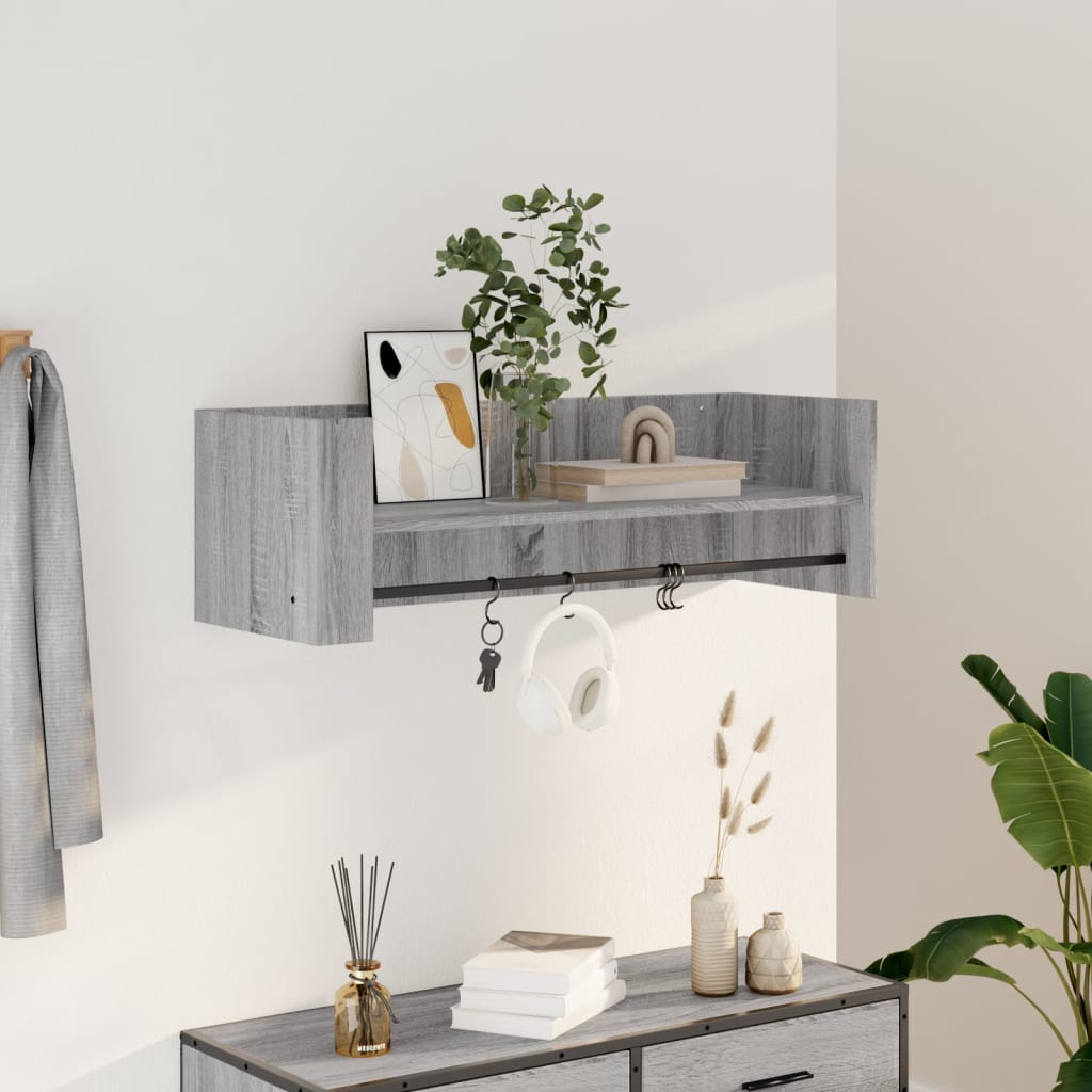 Étagère murale sonoma gris 100x35x30,5 cm bois ingénierie