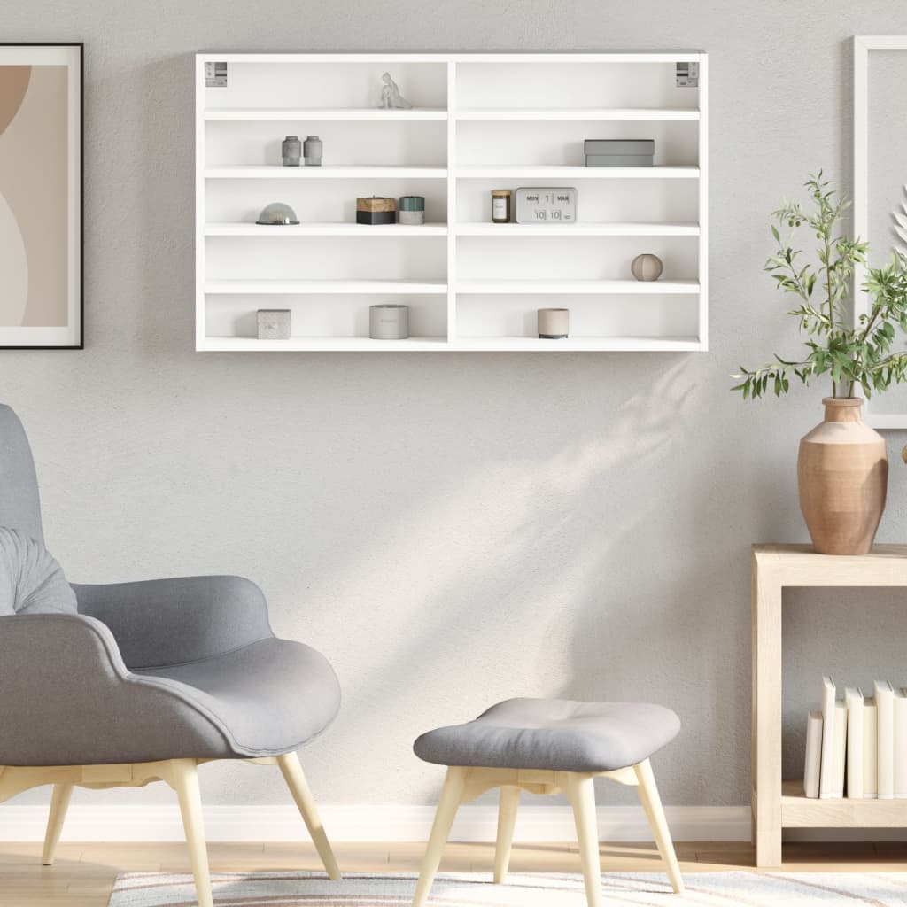 Armoire à vitrine blanc 100x15x58 cm bois d'ingénierie