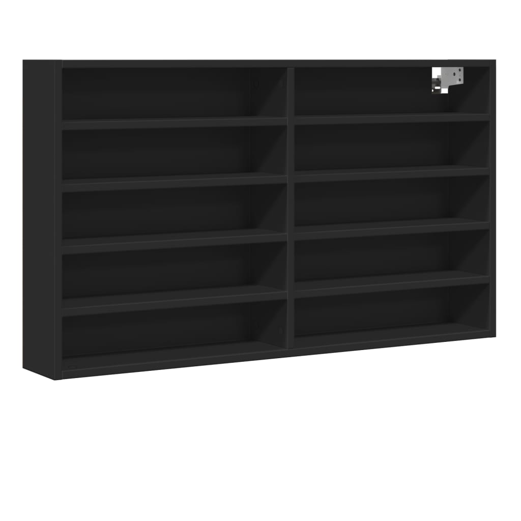 Armoire à vitrine noir 100x15x58 cm bois d'ingénierie