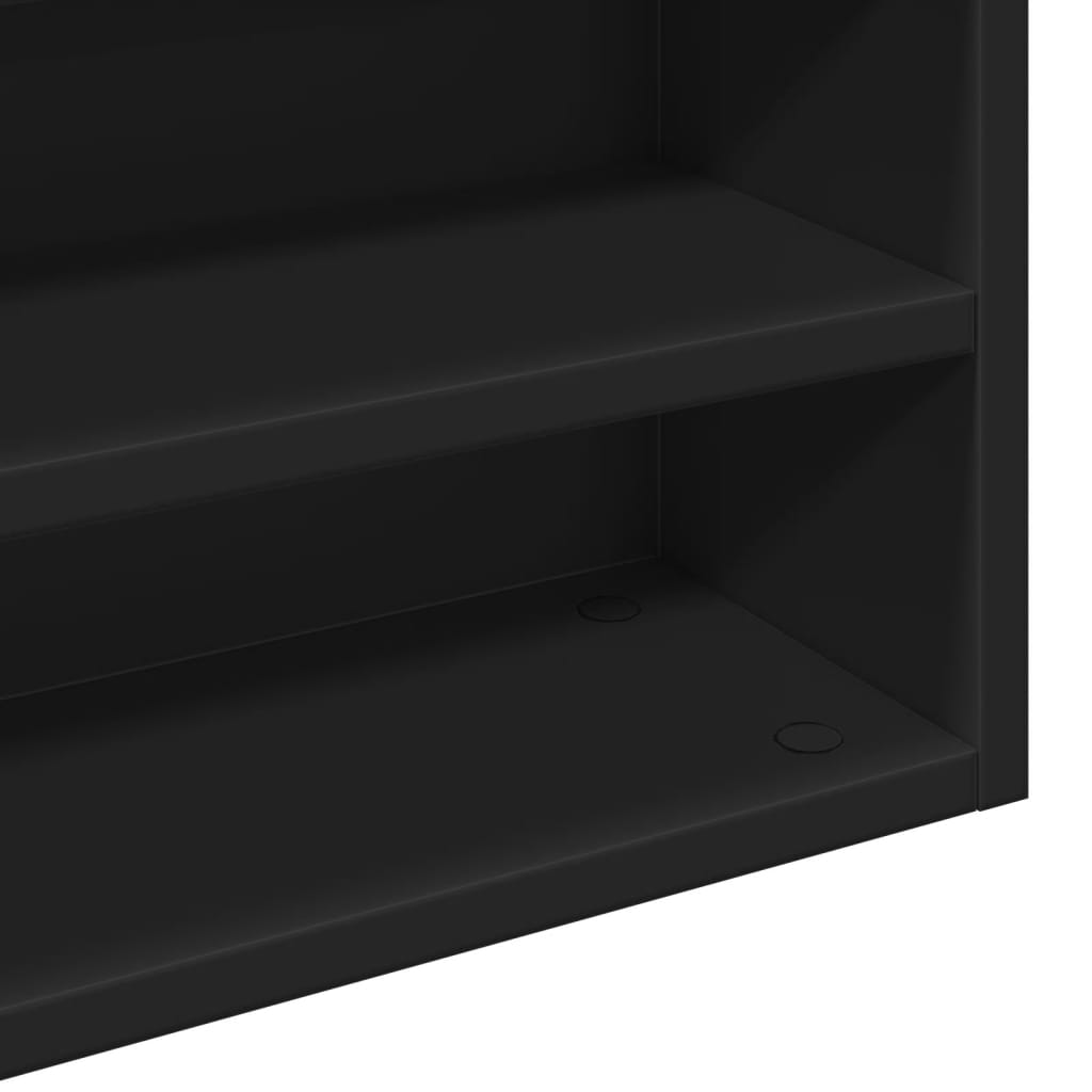 Armoire à vitrine noir 100x15x58 cm bois d'ingénierie