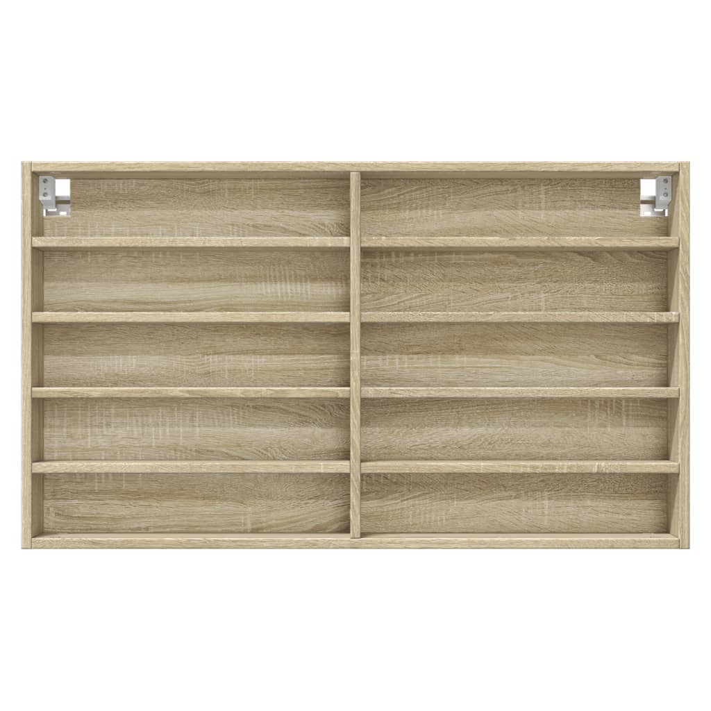 Armoire à vitrine chêne sonoma 100x15x58 cm bois d'ingénierie