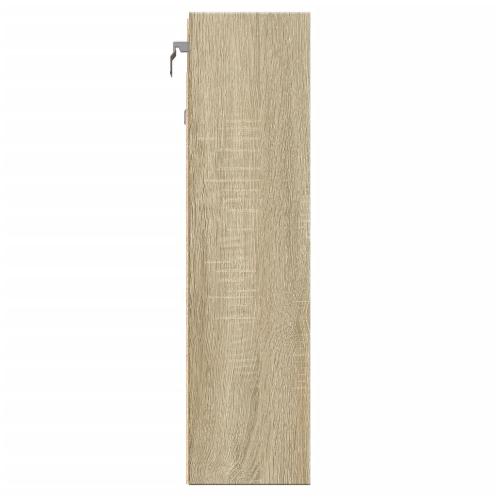 Armoire à vitrine chêne sonoma 100x15x58 cm bois d'ingénierie