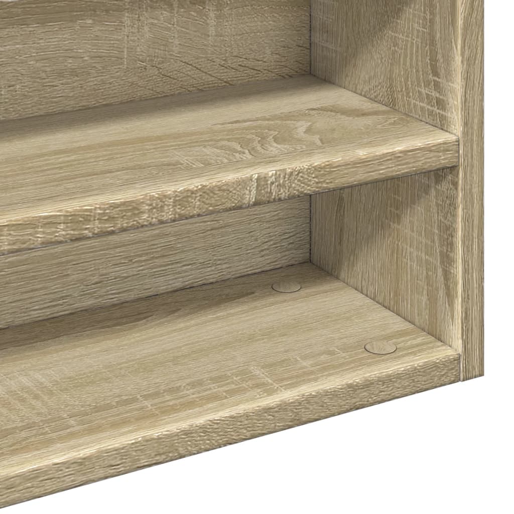 Armoire à vitrine chêne sonoma 100x15x58 cm bois d'ingénierie