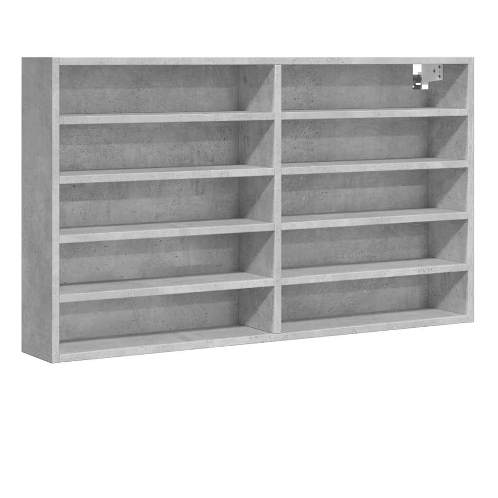 Armoire à vitrine gris béton 100x15x58 cm bois d'ingénierie