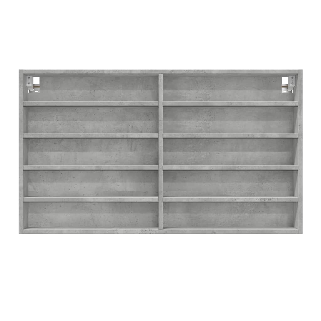 Armoire à vitrine gris béton 100x15x58 cm bois d'ingénierie