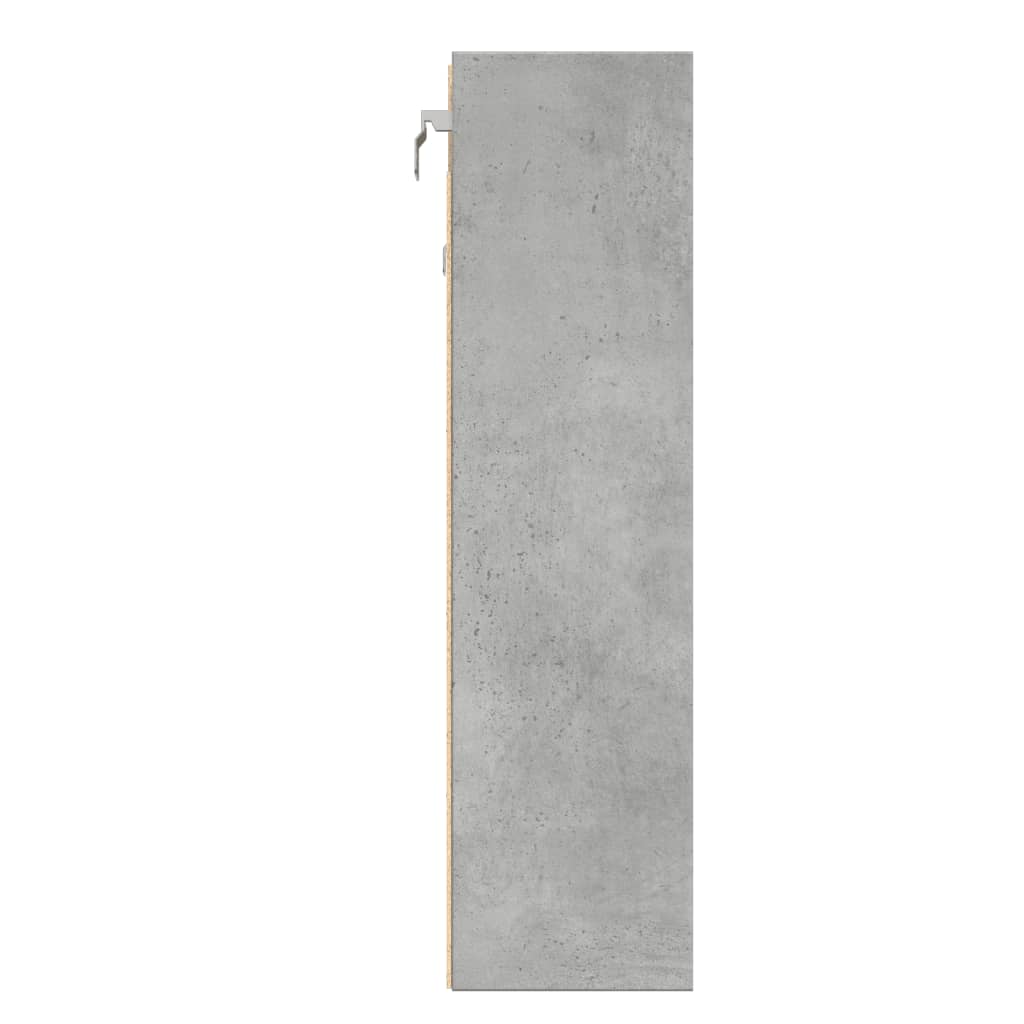 Armoire à vitrine gris béton 100x15x58 cm bois d'ingénierie
