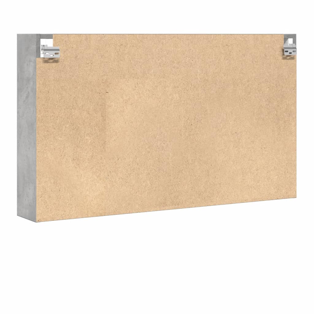 Armoire à vitrine gris béton 100x15x58 cm bois d'ingénierie
