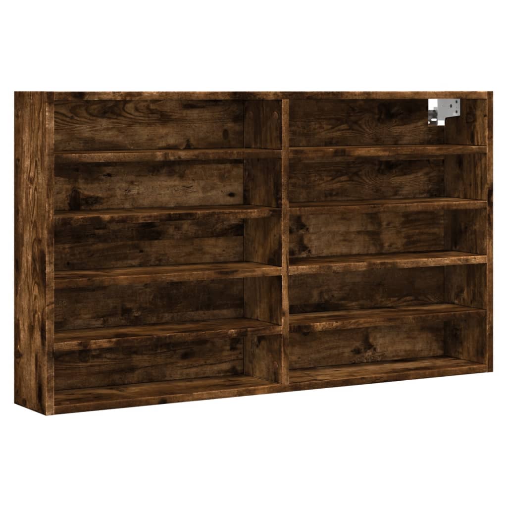 Armoire à vitrine chêne fumé 100x15x58 cm bois d'ingénierie