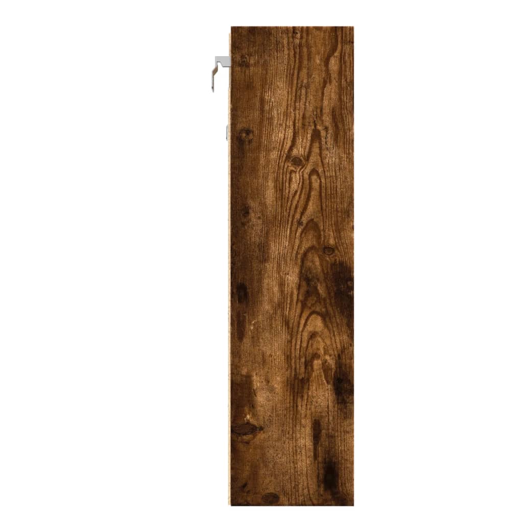 Armoire à vitrine chêne fumé 100x15x58 cm bois d'ingénierie