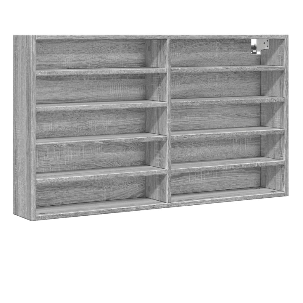 Armoire à vitrine sonoma gris 100x15x58 cm bois d'ingénierie