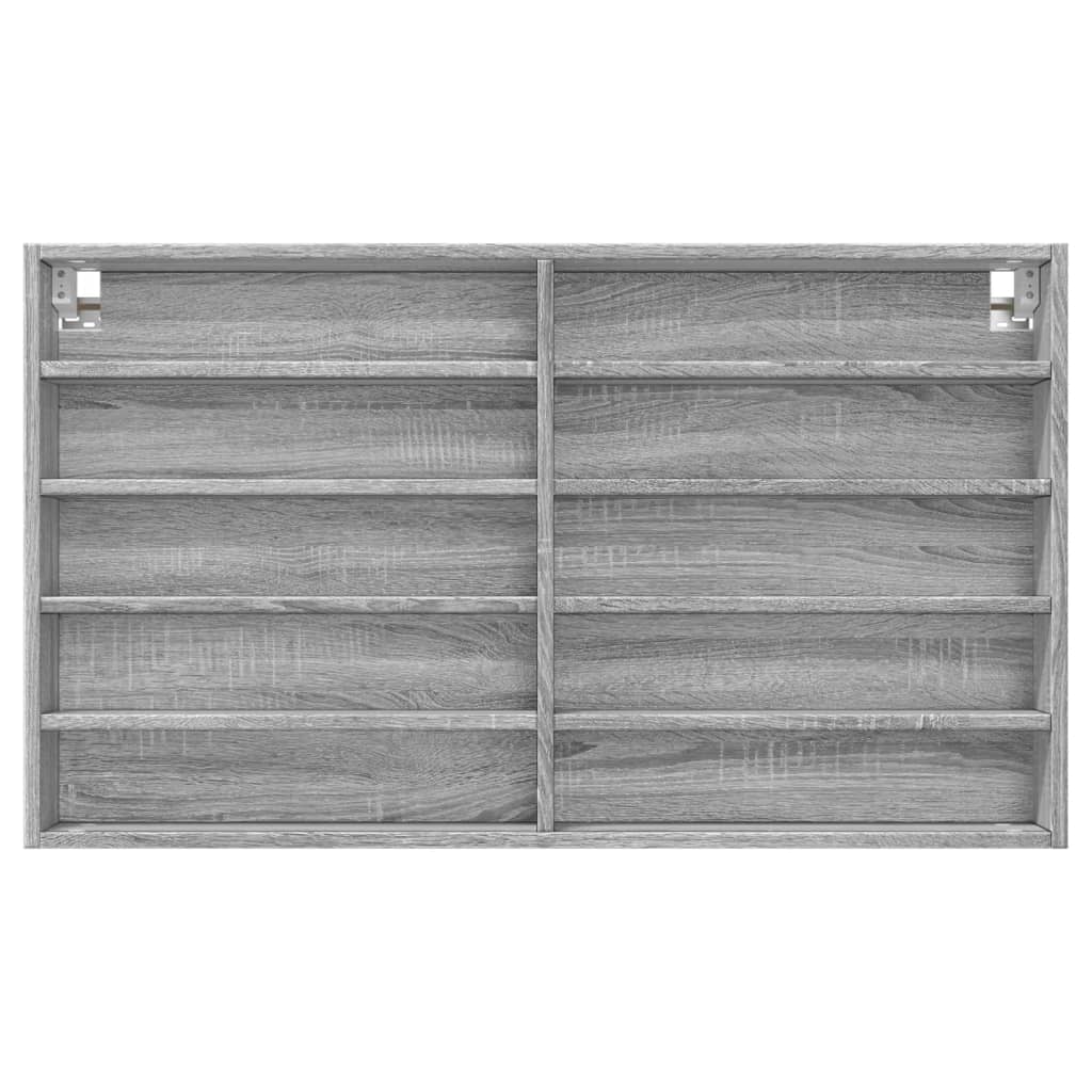 Armoire à vitrine sonoma gris 100x15x58 cm bois d'ingénierie