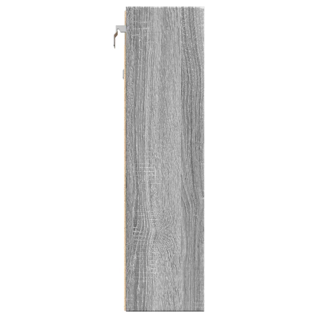 Armoire à vitrine sonoma gris 100x15x58 cm bois d'ingénierie