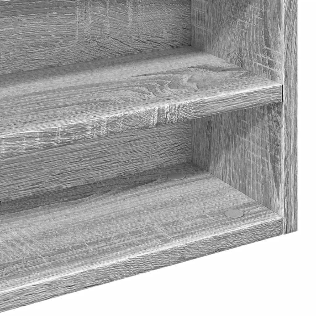 Armoire à vitrine sonoma gris 100x15x58 cm bois d'ingénierie