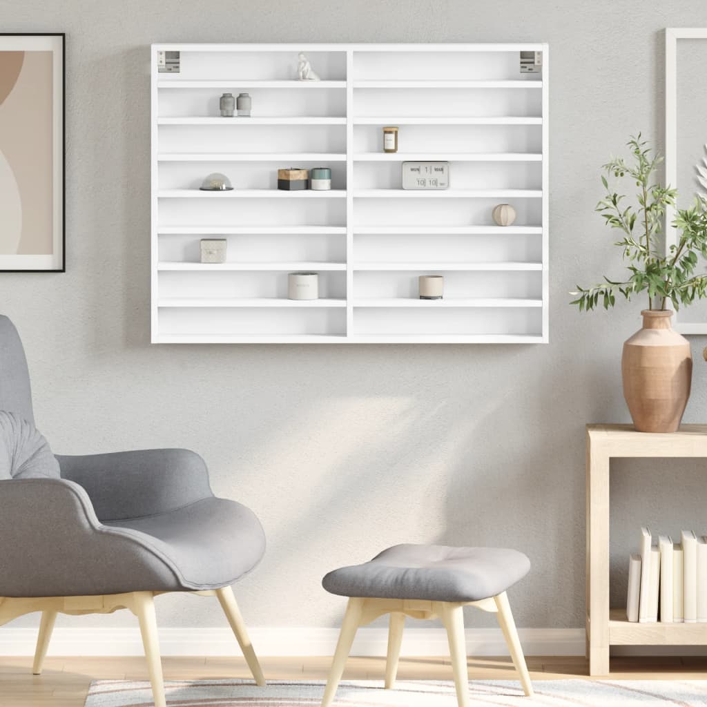 Armoire à vitrine blanc 100x8,5x75 cm bois d'ingénierie
