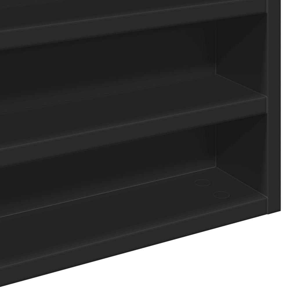 Armoire à vitrine noir 100x8,5x75 cm bois d'ingénierie