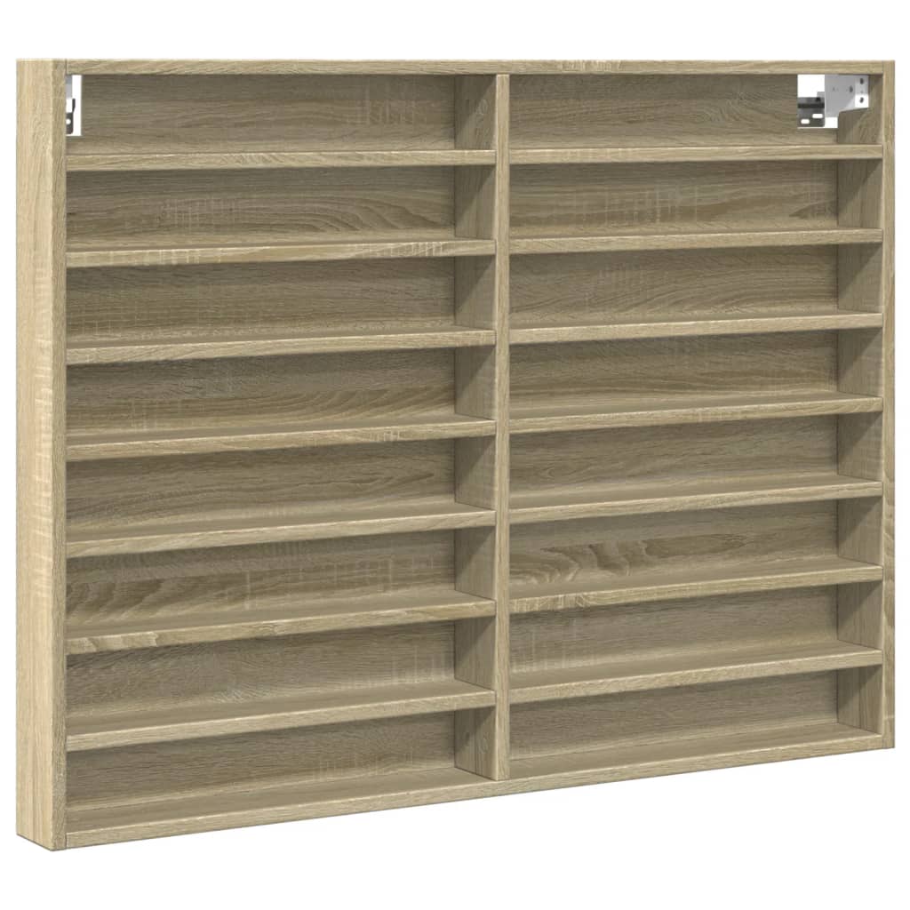 Armoire à vitrine chêne sonoma 100x8,5x75 cm bois d'ingénierie