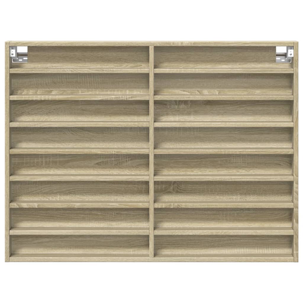 Armoire à vitrine chêne sonoma 100x8,5x75 cm bois d'ingénierie
