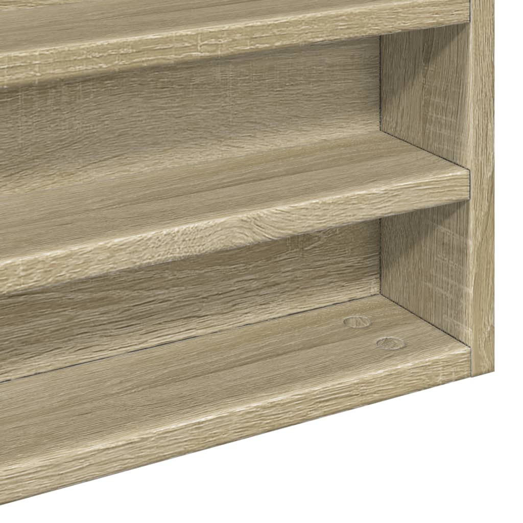 Armoire à vitrine chêne sonoma 100x8,5x75 cm bois d'ingénierie