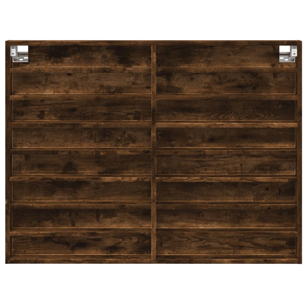 Armoire à vitrine chêne fumé 100x8,5x75 cm bois d'ingénierie