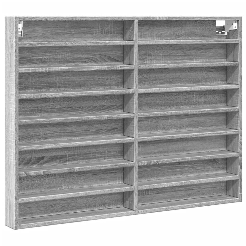 Armoire à vitrine sonoma gris 100x8,5x75 cm bois d'ingénierie