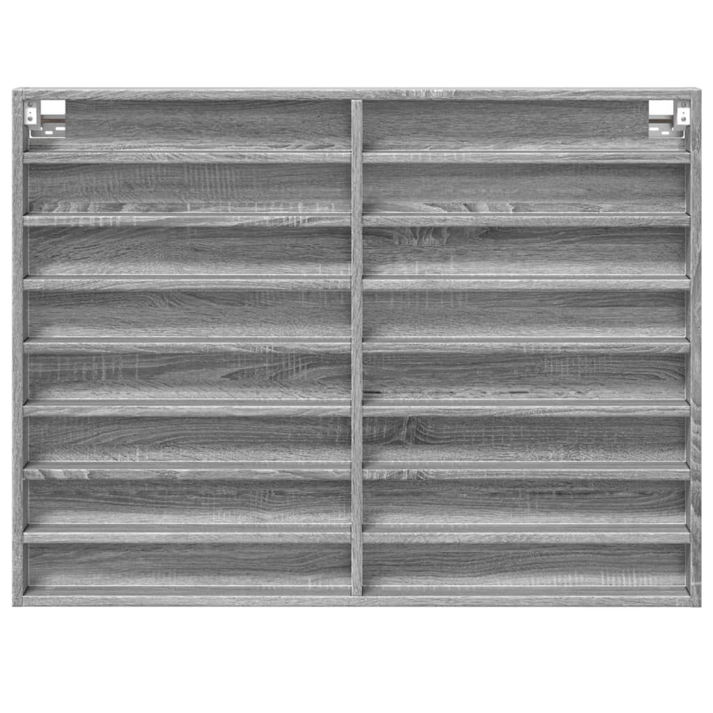 Armoire à vitrine sonoma gris 100x8,5x75 cm bois d'ingénierie