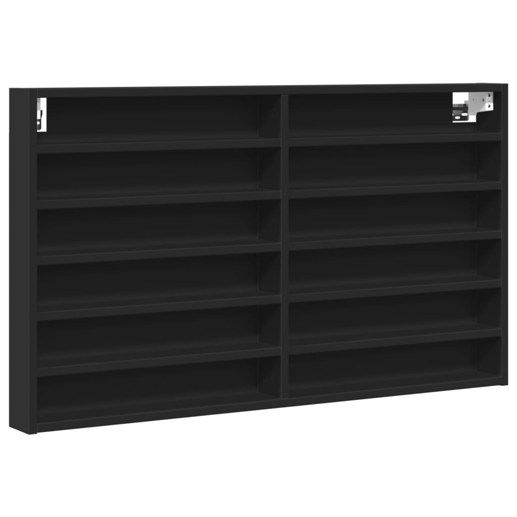 Armoire à vitrine noir 100x8,5x58 cm bois d'ingénierie