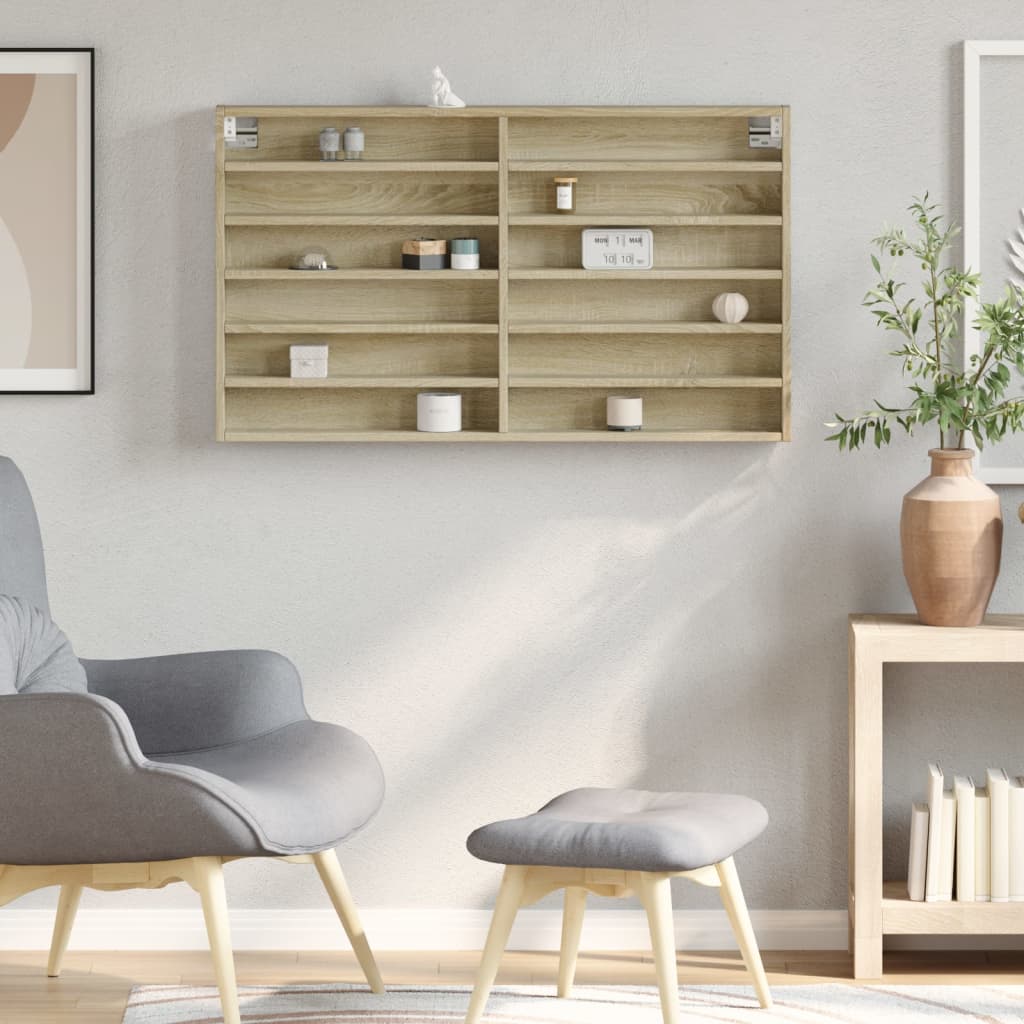 Armoire à vitrine chêne sonoma 100x8,5x58 cm bois d'ingénierie