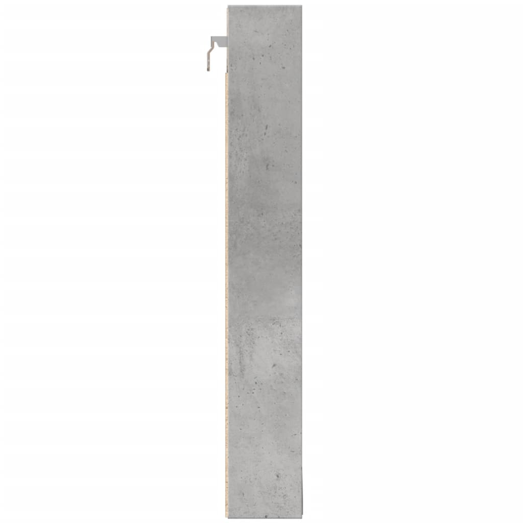 Armoire à vitrine gris béton 100x8,5x58 cm bois d'ingénierie