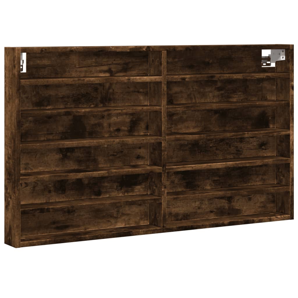 Armoire à vitrine chêne fumé 100x8,5x58 cm bois d'ingénierie