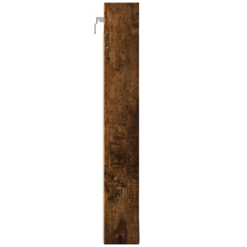 Armoire à vitrine chêne fumé 100x8,5x58 cm bois d'ingénierie