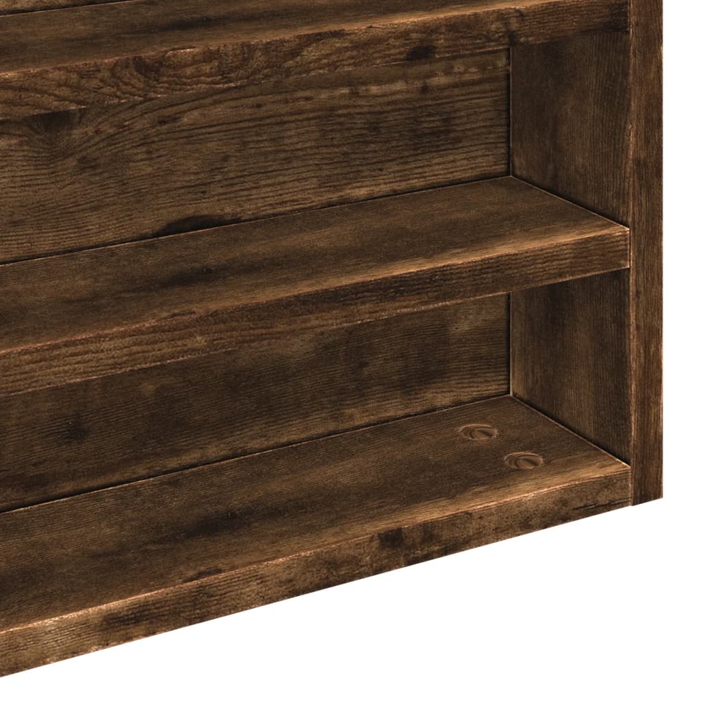 Armoire à vitrine chêne fumé 100x8,5x58 cm bois d'ingénierie