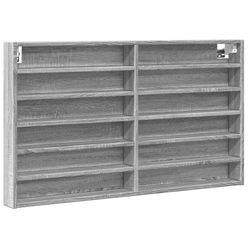 Armoire à vitrine sonoma gris 100x8,5x58 cm bois d'ingénierie