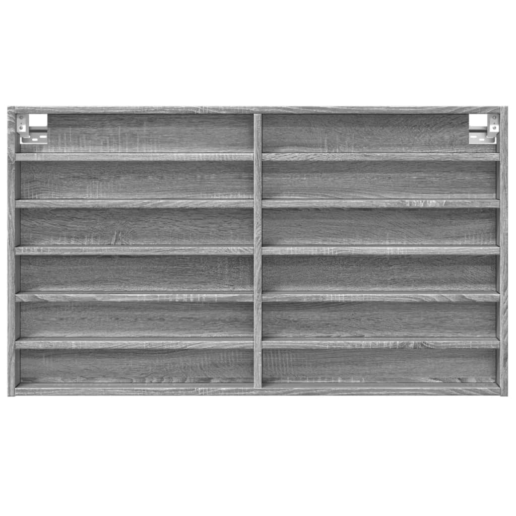 Armoire à vitrine sonoma gris 100x8,5x58 cm bois d'ingénierie