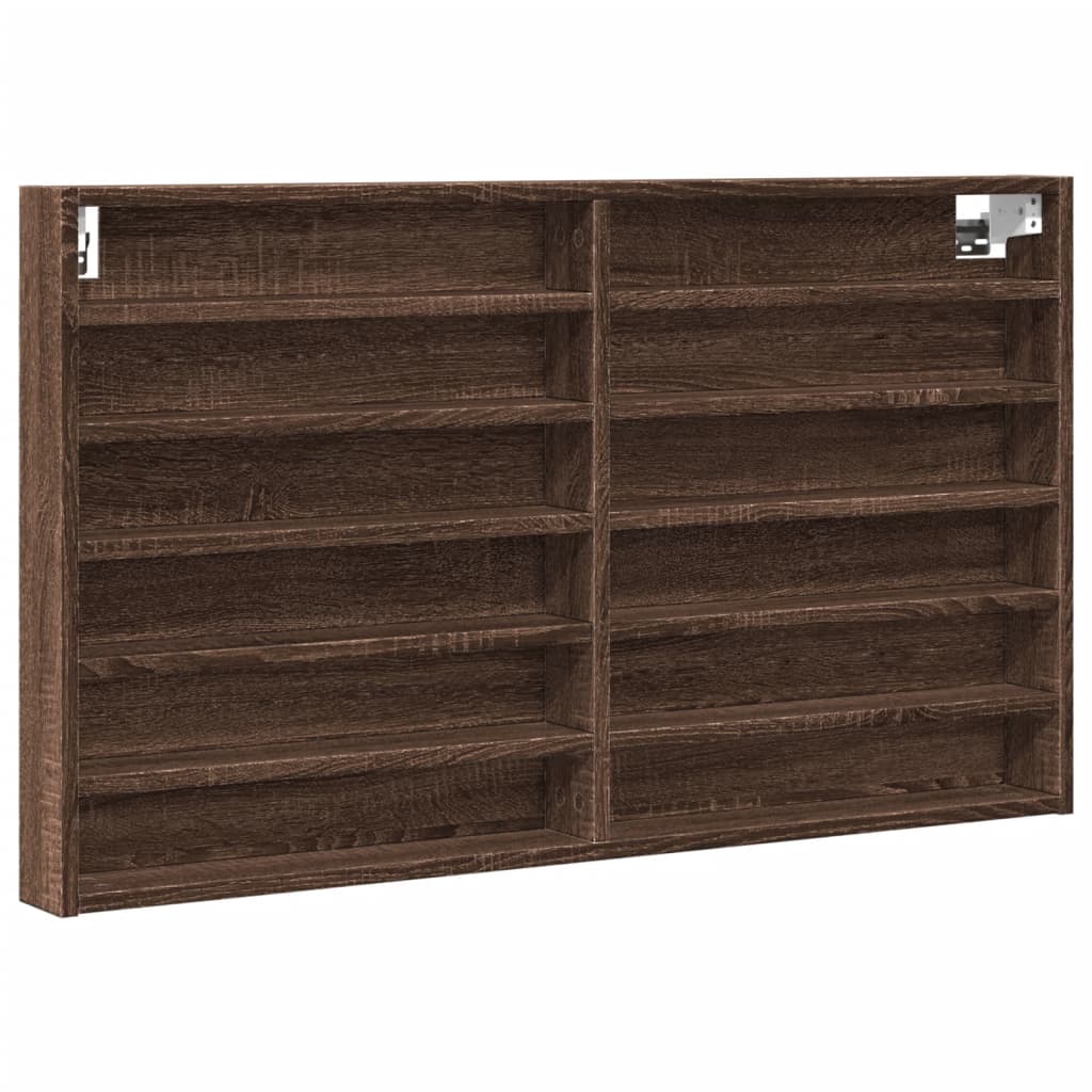 Armoire à vitrine chêne marron 100x8,5x58 cm bois d'ingénierie