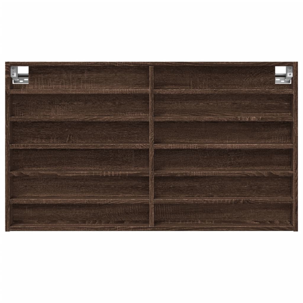 Armoire à vitrine chêne marron 100x8,5x58 cm bois d'ingénierie