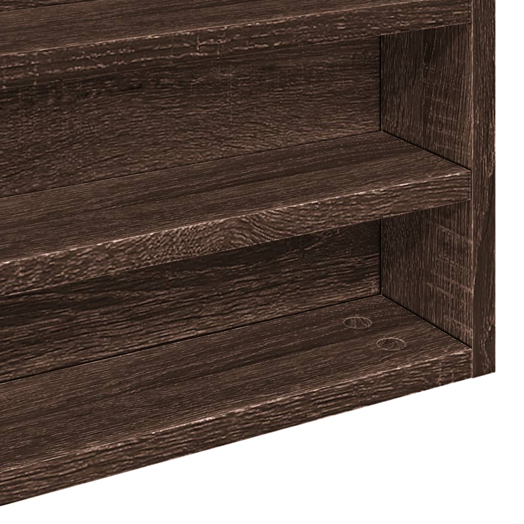 Armoire à vitrine chêne marron 100x8,5x58 cm bois d'ingénierie