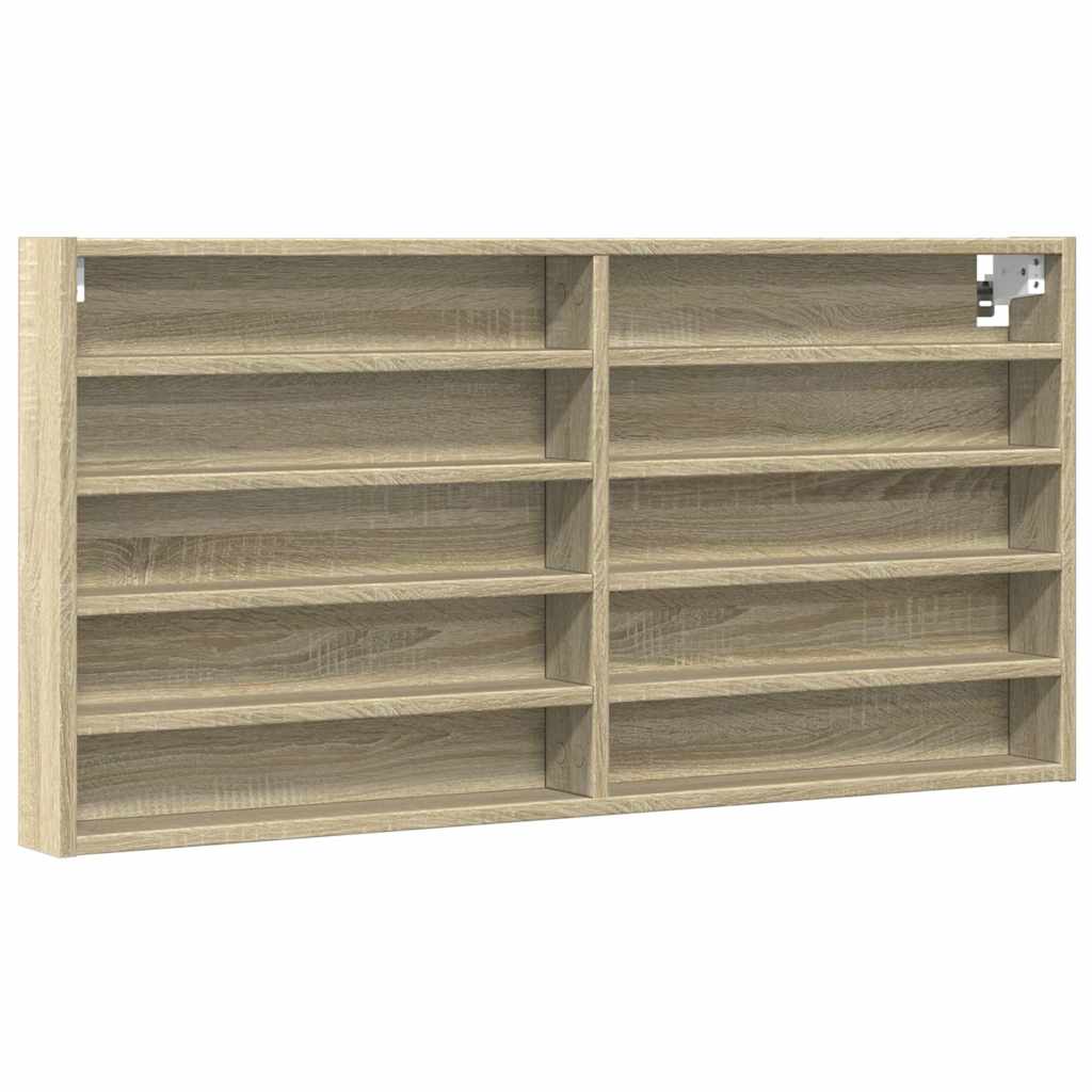 Armoire à vitrine chêne sonoma 100x8,5x50 cm bois d'ingénierie