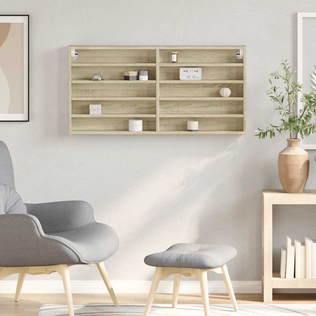 Armoire à vitrine chêne sonoma 100x8,5x50 cm bois d'ingénierie
