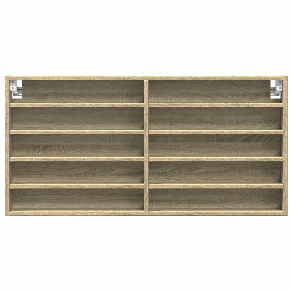 Armoire à vitrine chêne sonoma 100x8,5x50 cm bois d'ingénierie