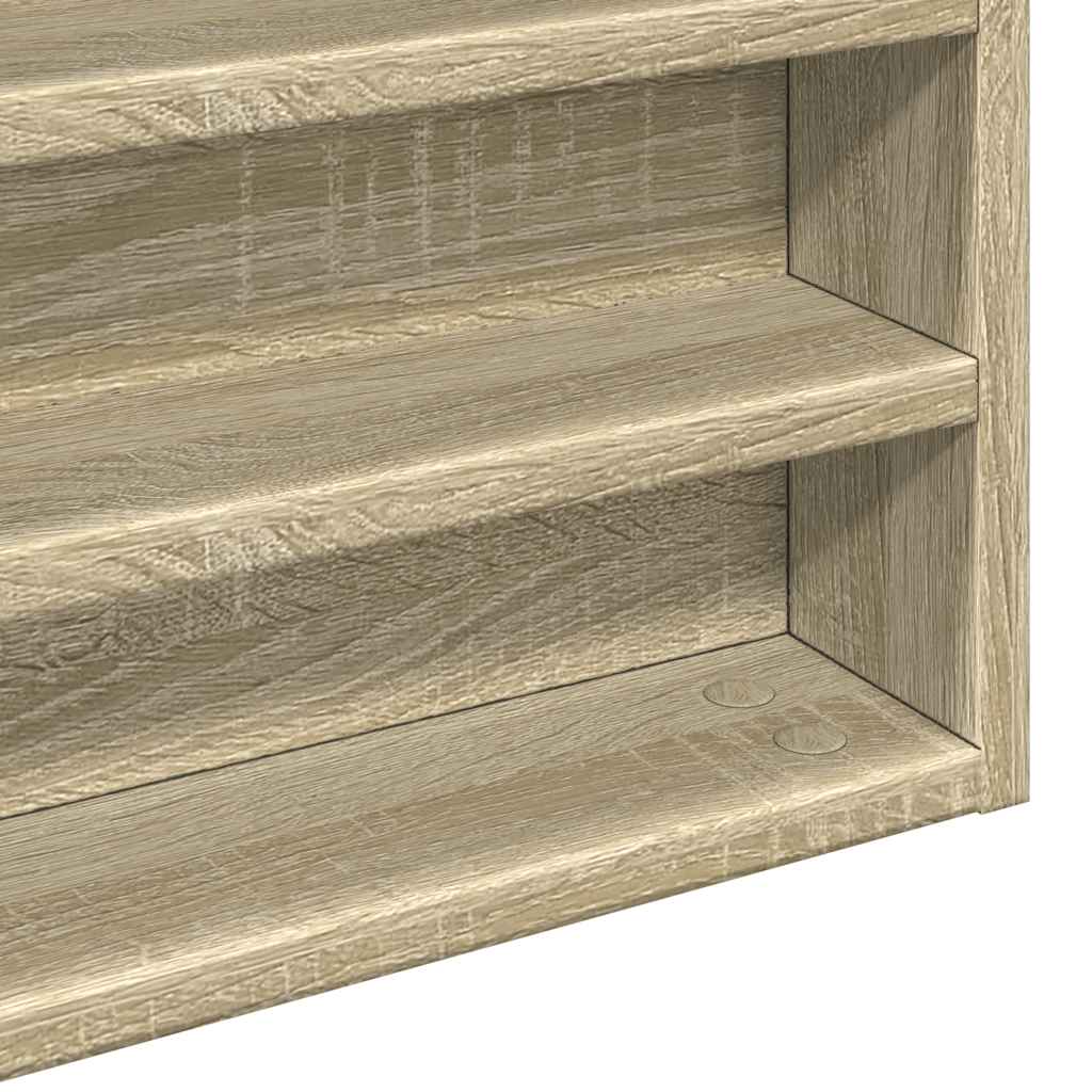 Armoire à vitrine chêne sonoma 100x8,5x50 cm bois d'ingénierie
