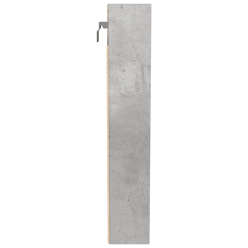 Armoire à vitrine gris béton 100x8,5x50 cm bois d'ingénierie