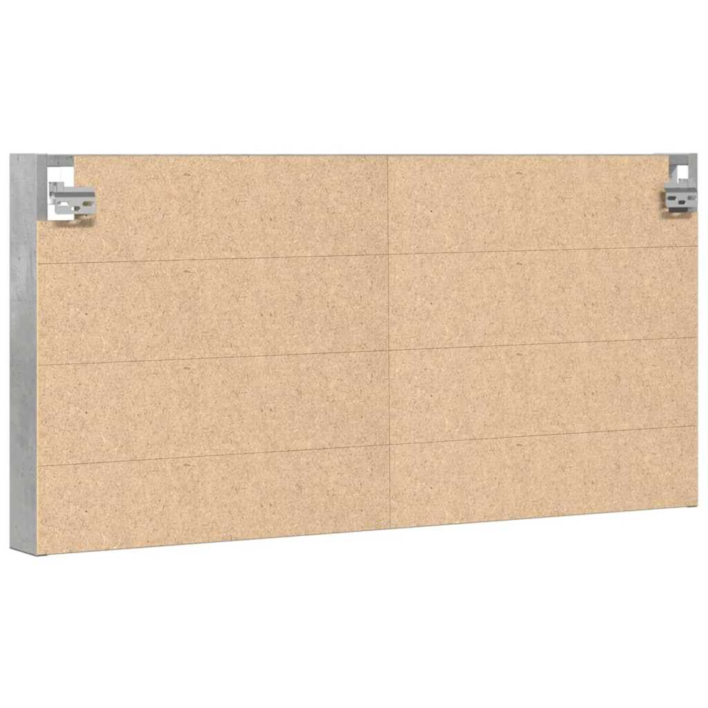 Armoire à vitrine gris béton 100x8,5x50 cm bois d'ingénierie