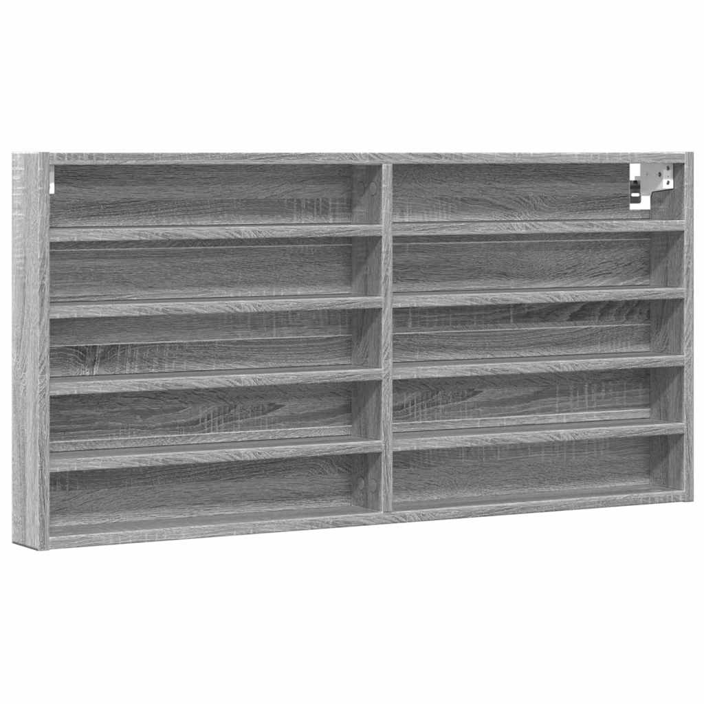 Armoire à vitrine sonoma gris 100x8,5x50 cm bois d'ingénierie