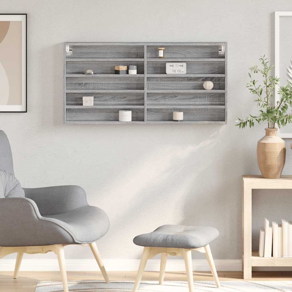 Armoire à vitrine sonoma gris 100x8,5x50 cm bois d'ingénierie