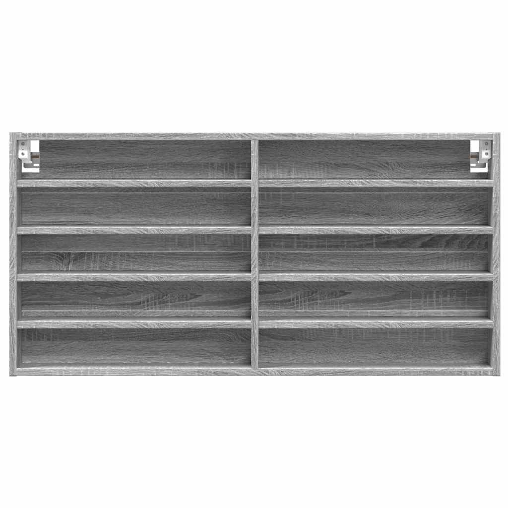 Armoire à vitrine sonoma gris 100x8,5x50 cm bois d'ingénierie
