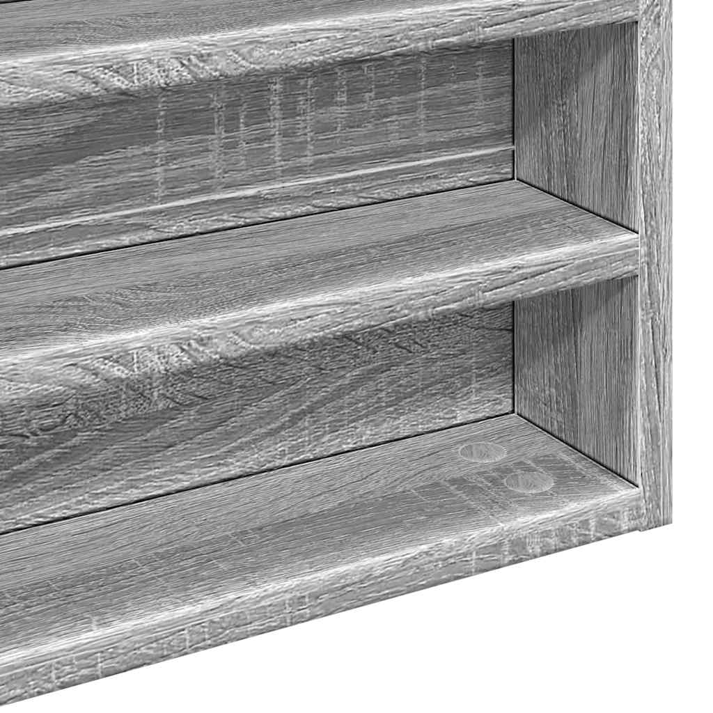 Armoire à vitrine sonoma gris 100x8,5x50 cm bois d'ingénierie