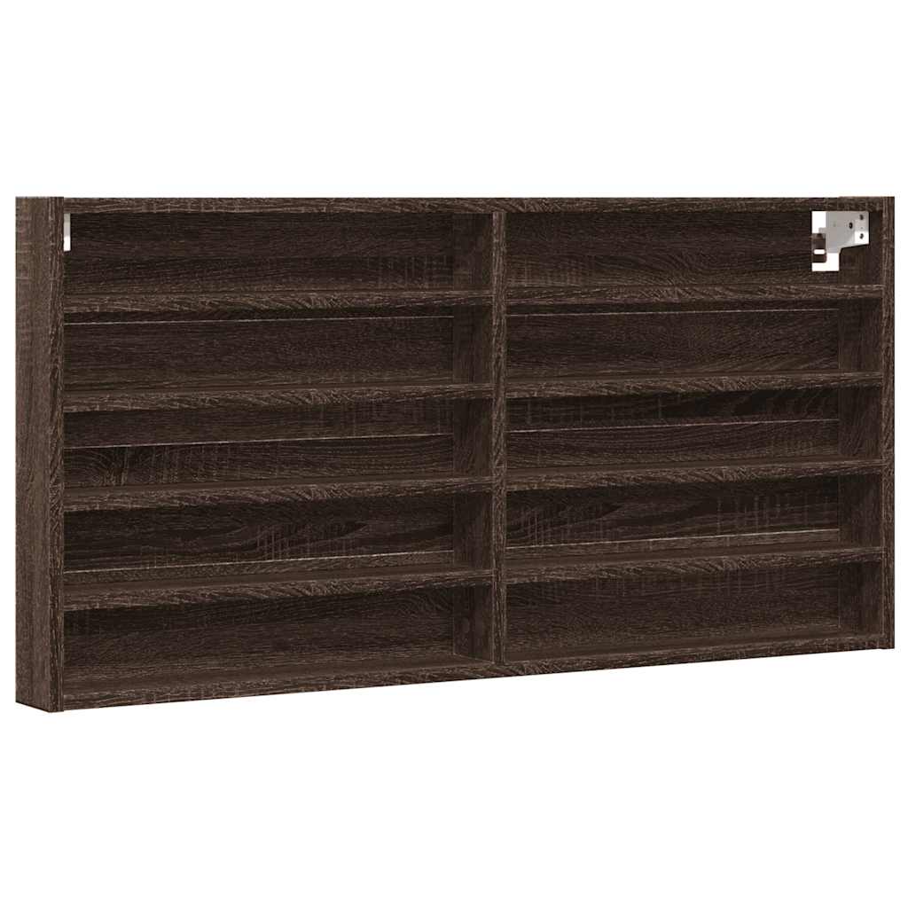 Armoire à vitrine chêne marron 100x8,5x50 cm bois d'ingénierie