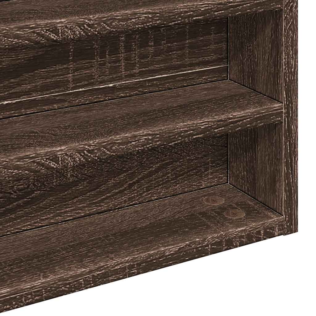 Armoire à vitrine chêne marron 100x8,5x50 cm bois d'ingénierie